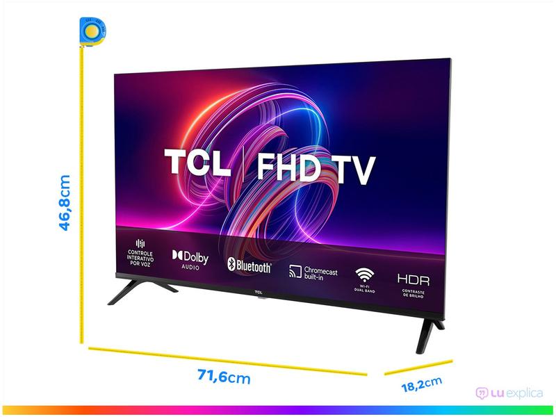 Smart TV 32” Full HD LED TCL 32S5400AF Android - Wi-Fi Bluetooth